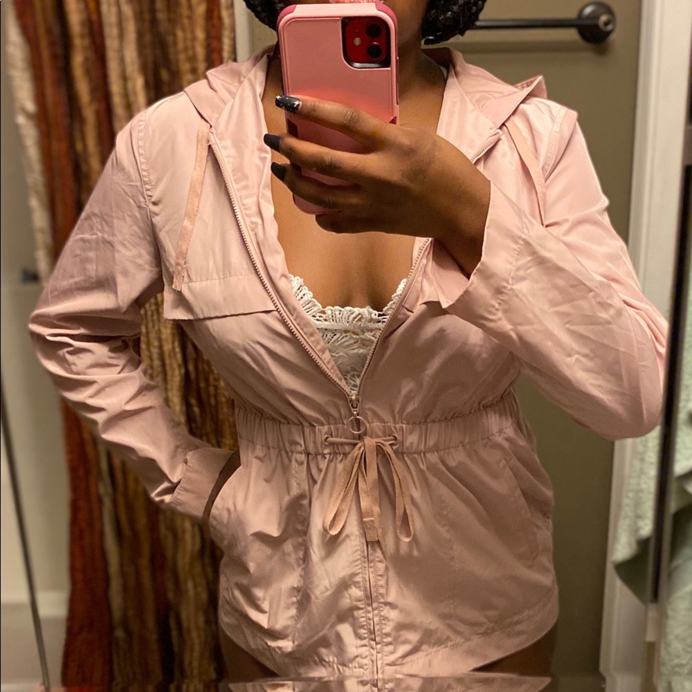 Light pink rain jacket